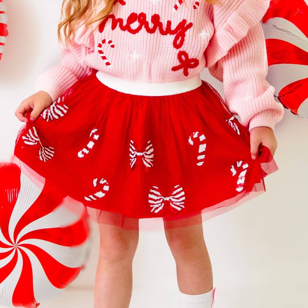 Candy Cane Coquette Sequin Tutu