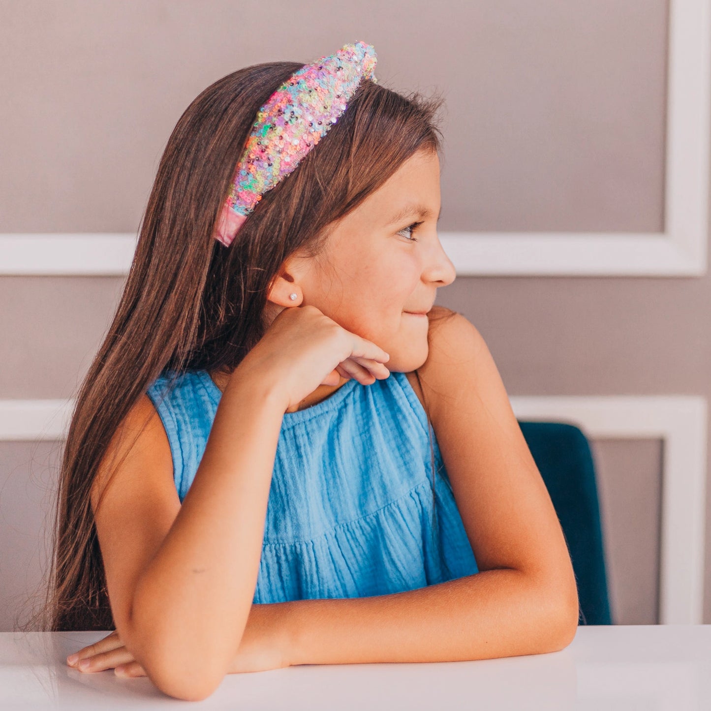 Rainbow Sequin Knot Headband