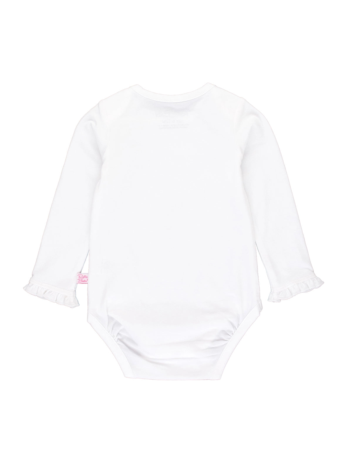 White Knit Long Sleeve Ruffle Bodysuit