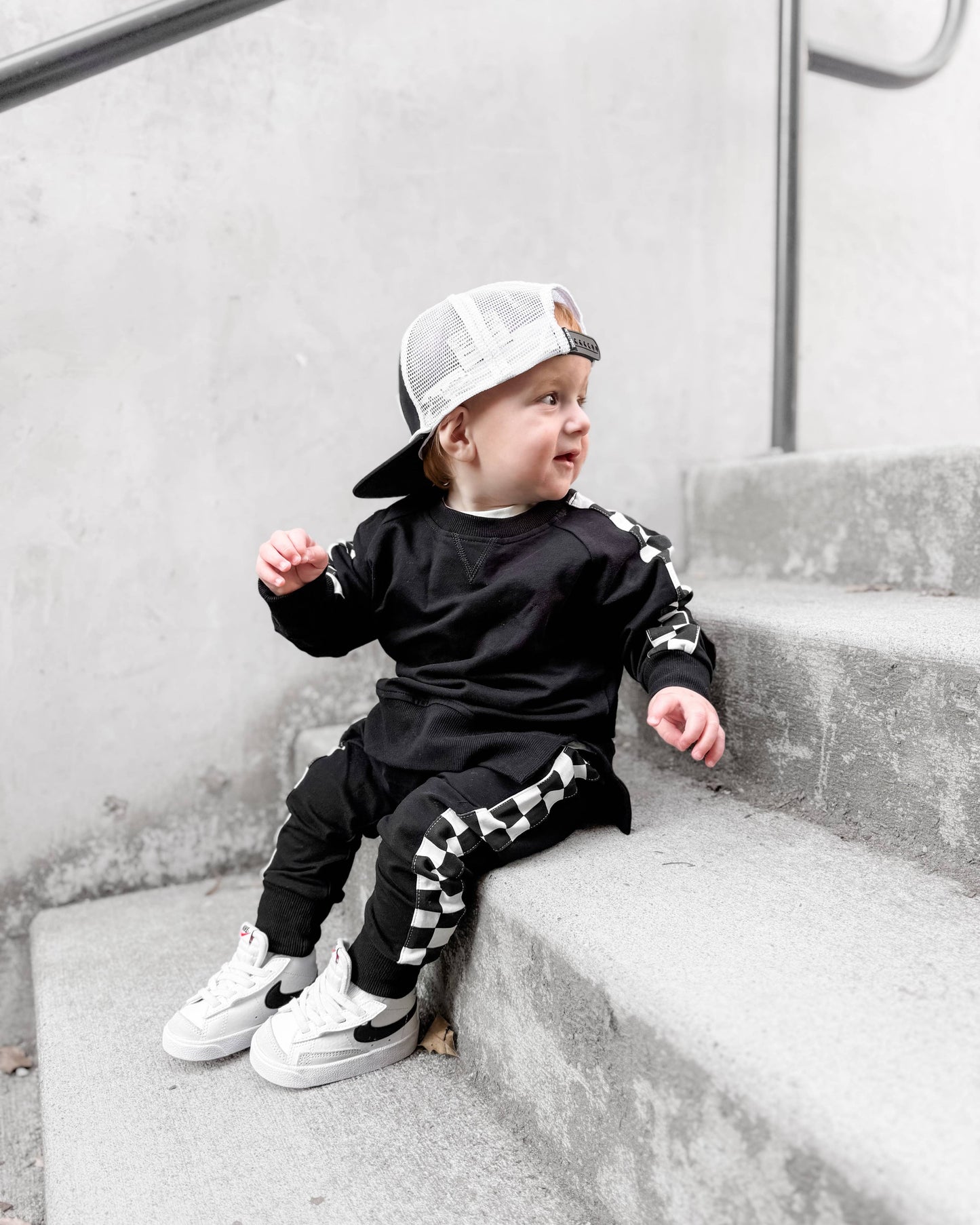 Black Side Checkered Jogger