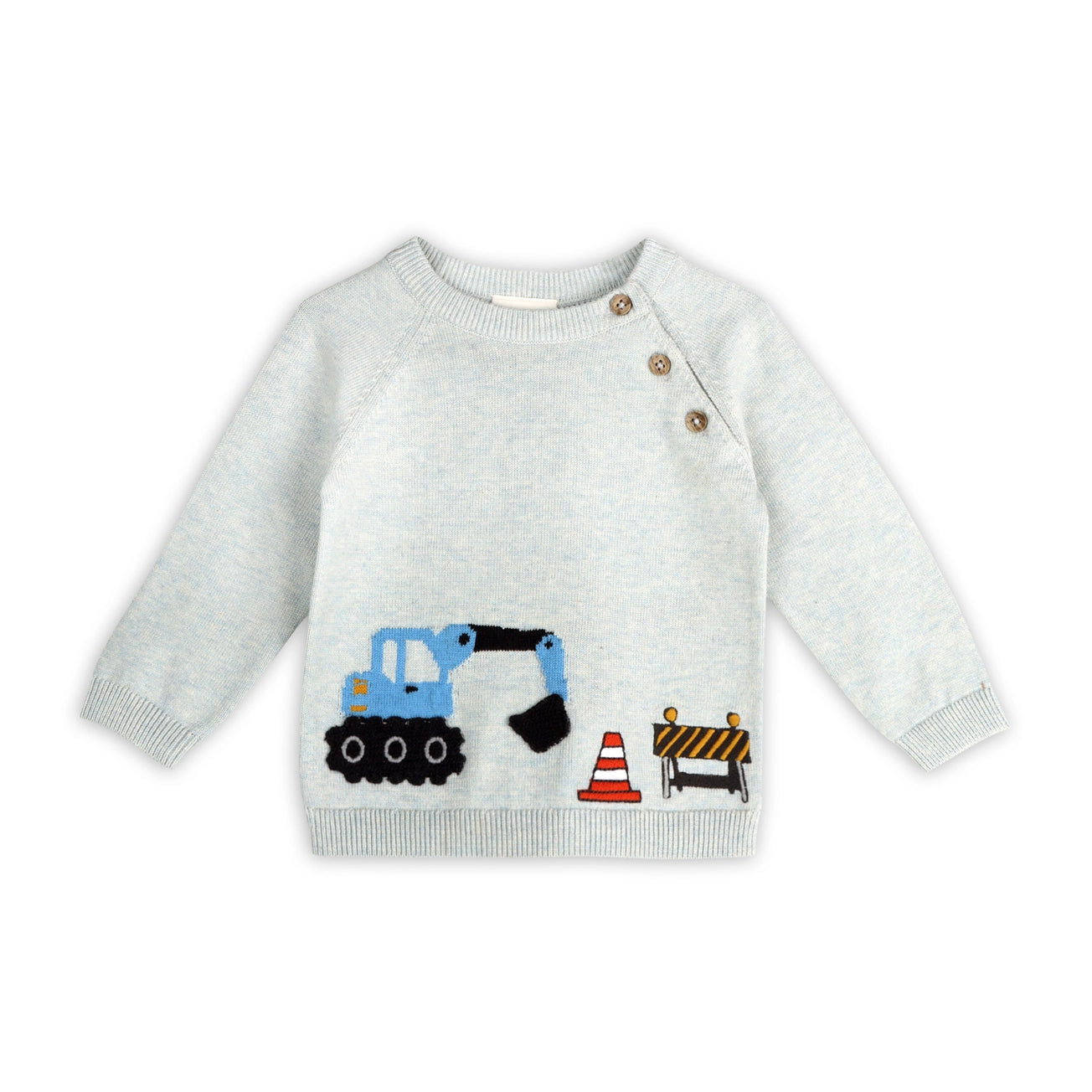 Construction Truck Embroidered Knit Pullover & Pant Set