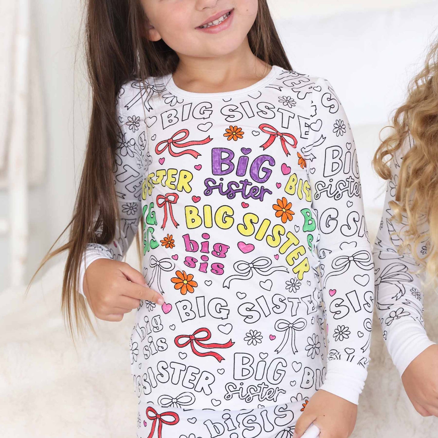 Colorable Big Sis Pajama Set