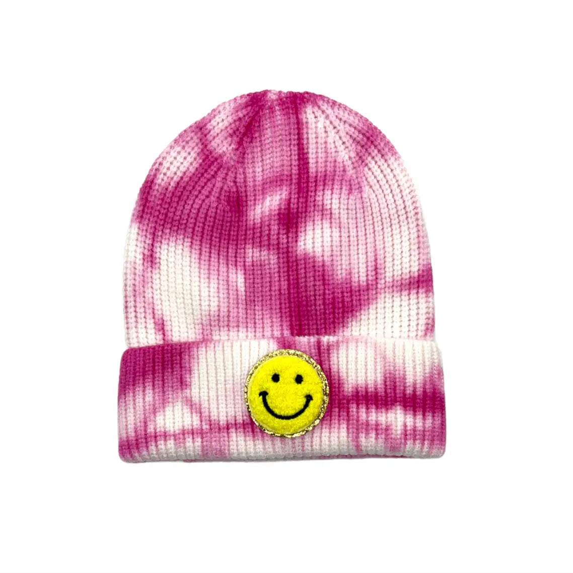 Smiley Patch Tie Dye Beanie