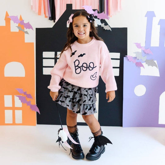 Flocked Bats Bow Tiered Baby Tutu