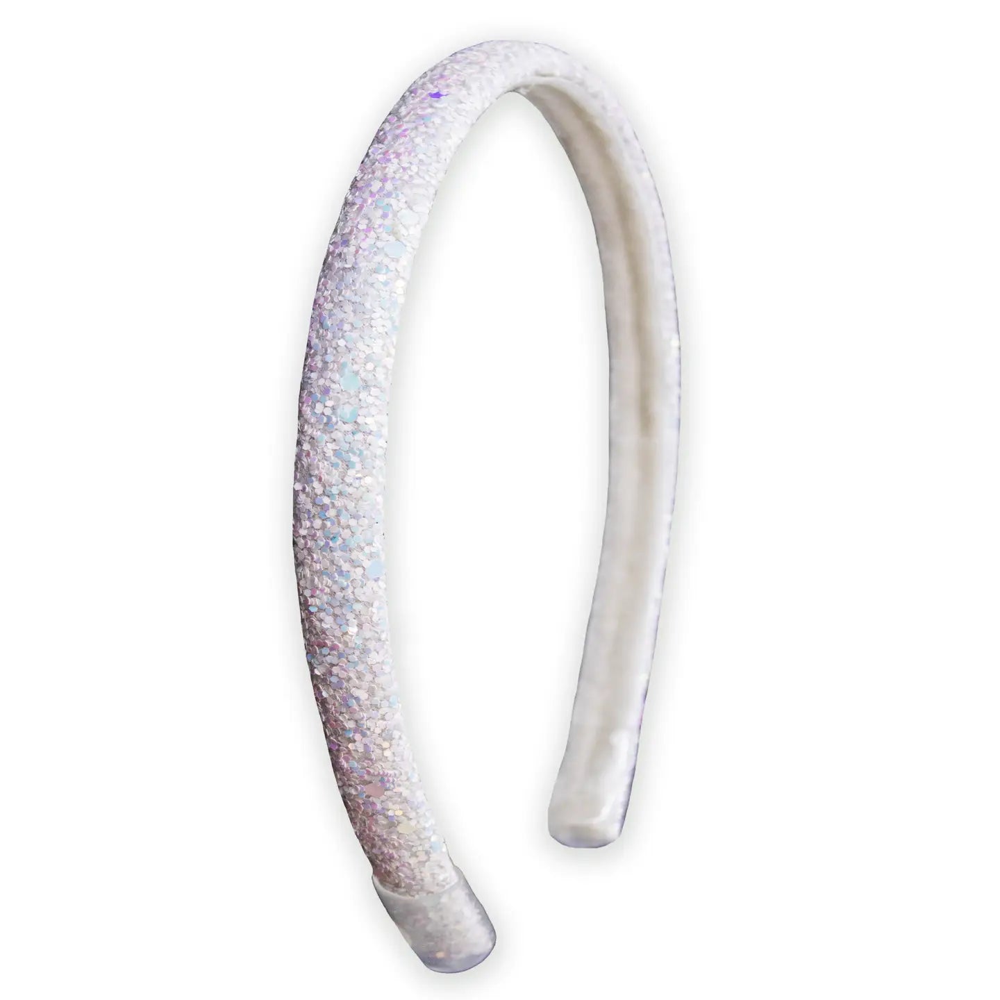 White Glitter Thin Headband