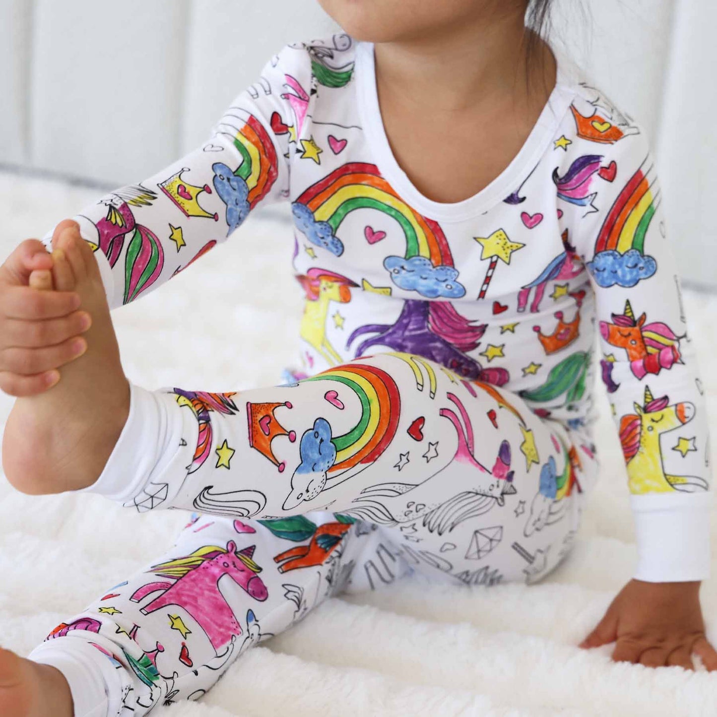 Colorable Enchanted Unicorns Pajama Set