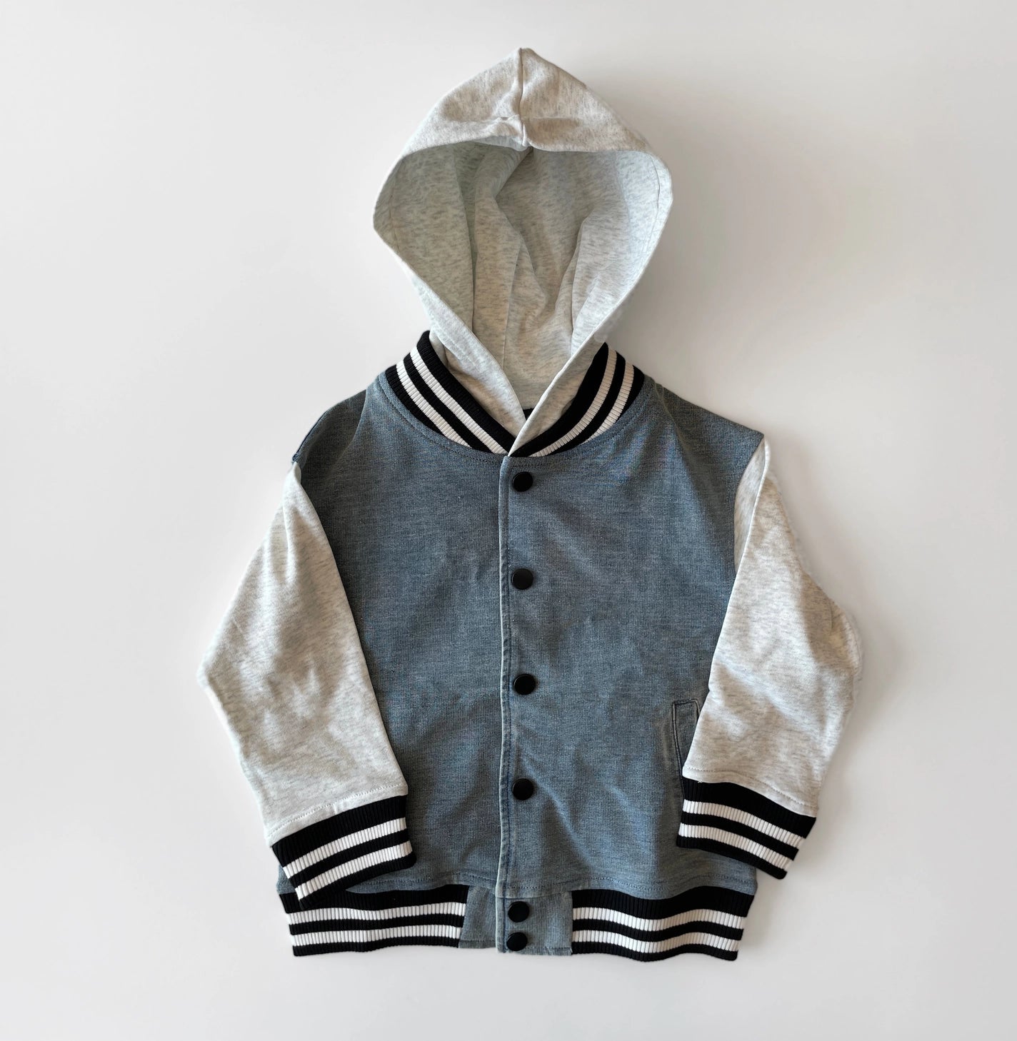 Hooded Varsity Bomber Jacket