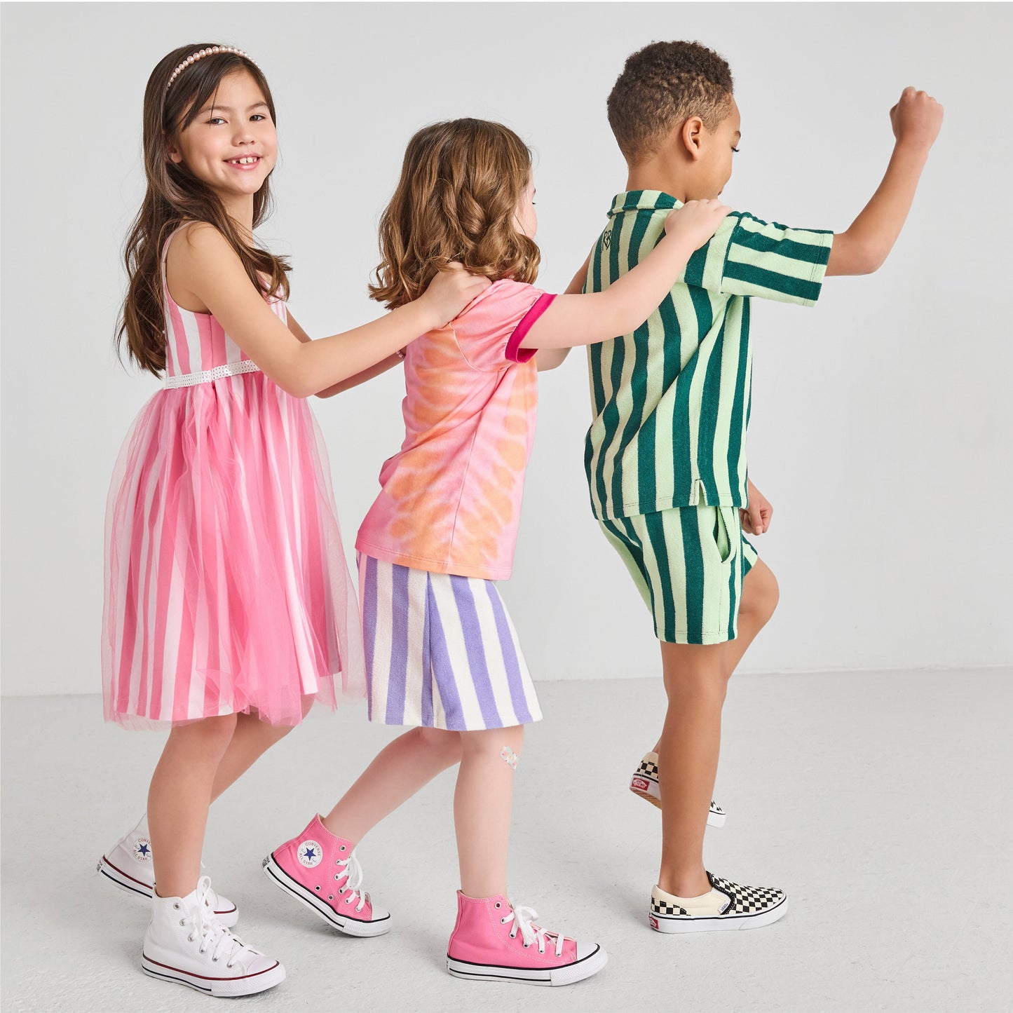 Purple Striped Terry Skort