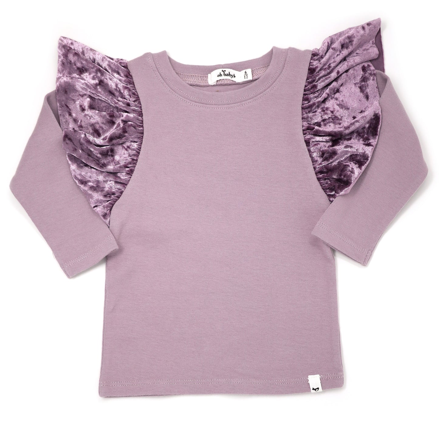 Lavender Long Sleeve Top with Velvet Detail