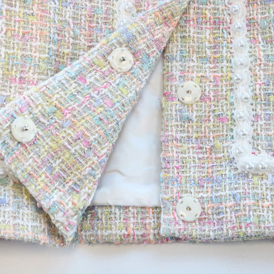 Multi Tweed Pearl Trim Jacket