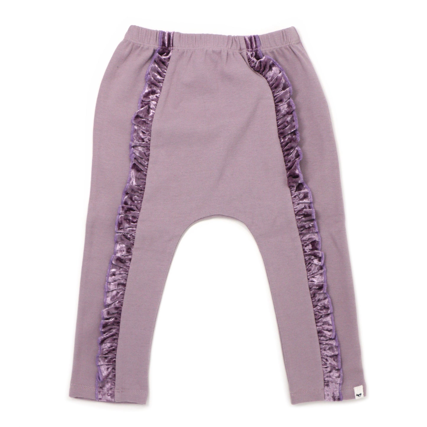 Lavender Legging with Velvet Ruffle Detail