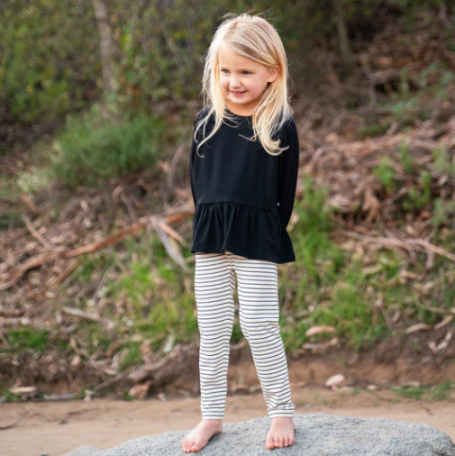 Black Ruffle Bottom Shirt
