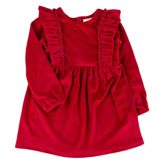 Red Velour Caitlin Dress
