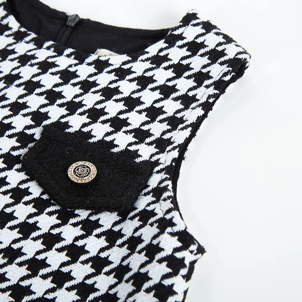 Black + White Houndstooth Dress