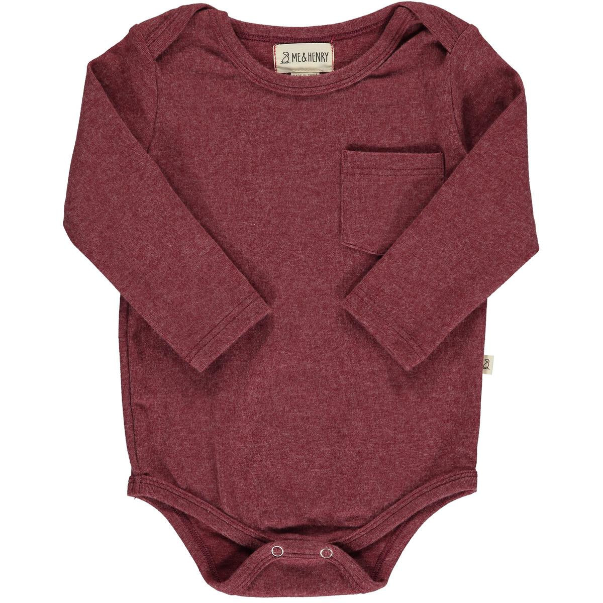 Burgundy Long Sleeve Pocket Basic