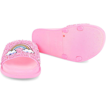 Pink Glitter Unicorn Slides