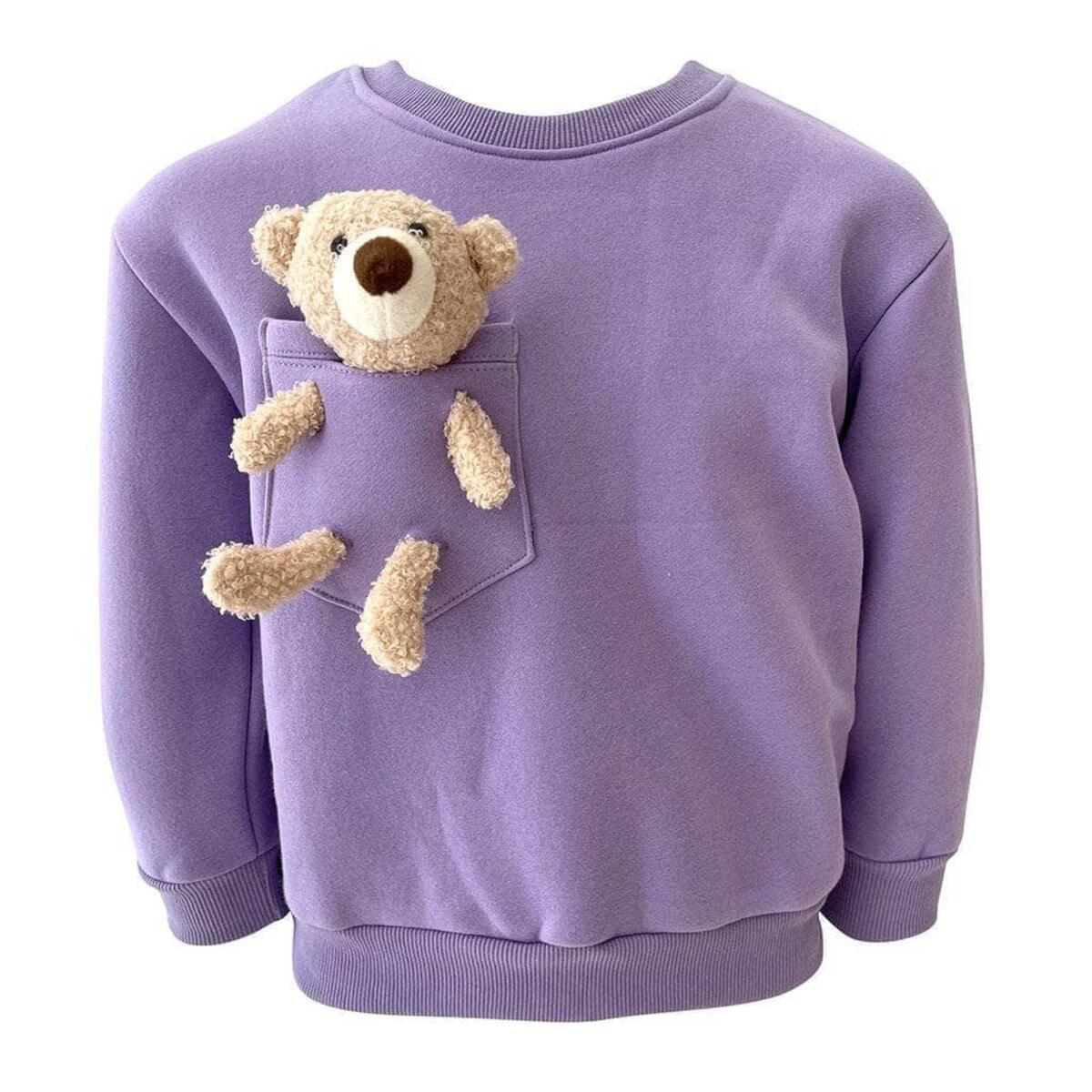 Purple Teddy Buddy Bear Crewneck