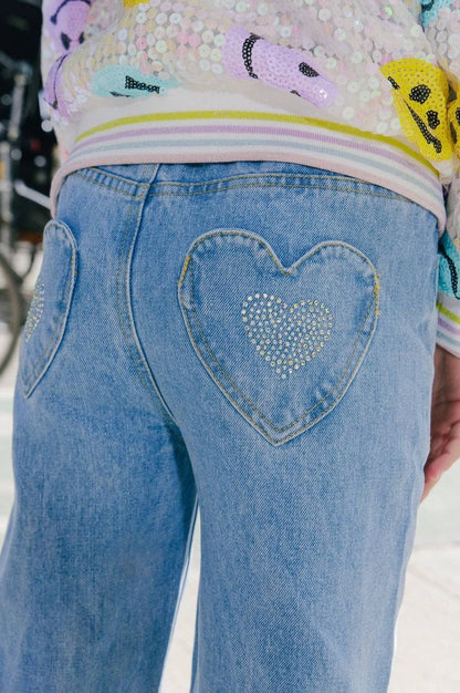 Crystal Heart Jeans