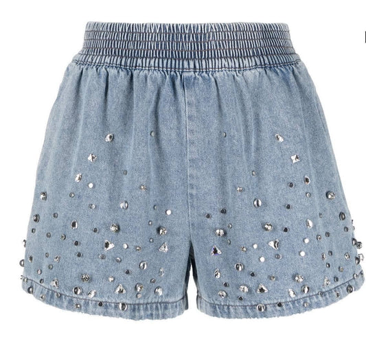 Rocker Crystal Denim Shorts