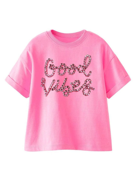 Pink Crystal Good Vibes T-shirt