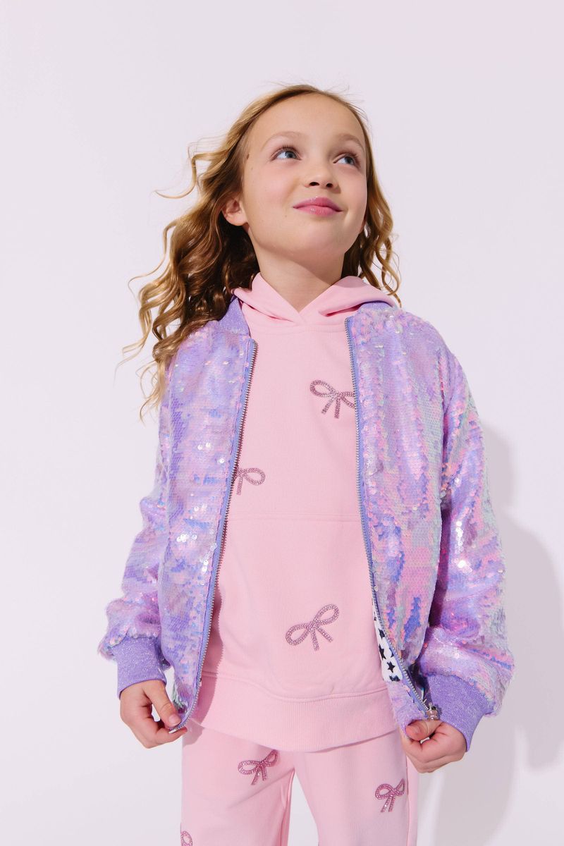 Lavender Stars Sequin Bomber