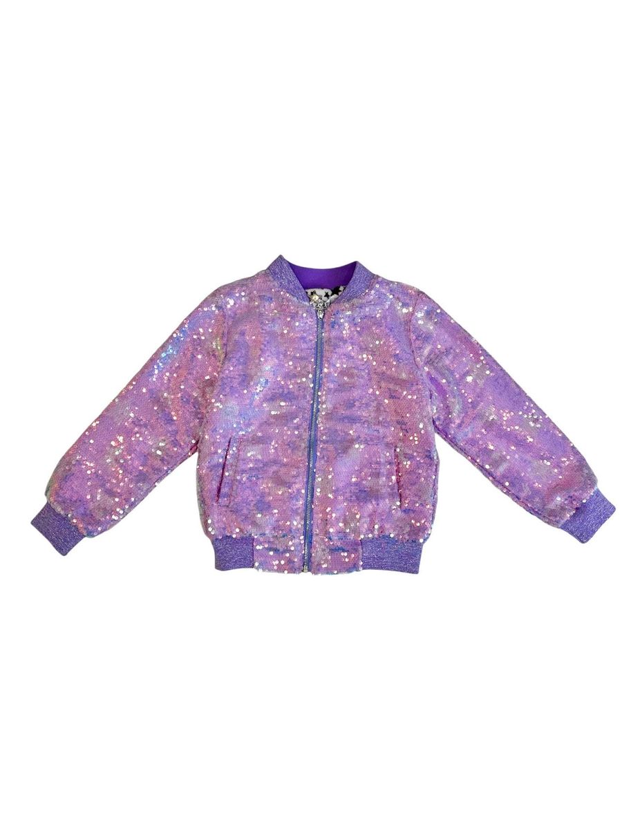Lavender Stars Sequin Bomber