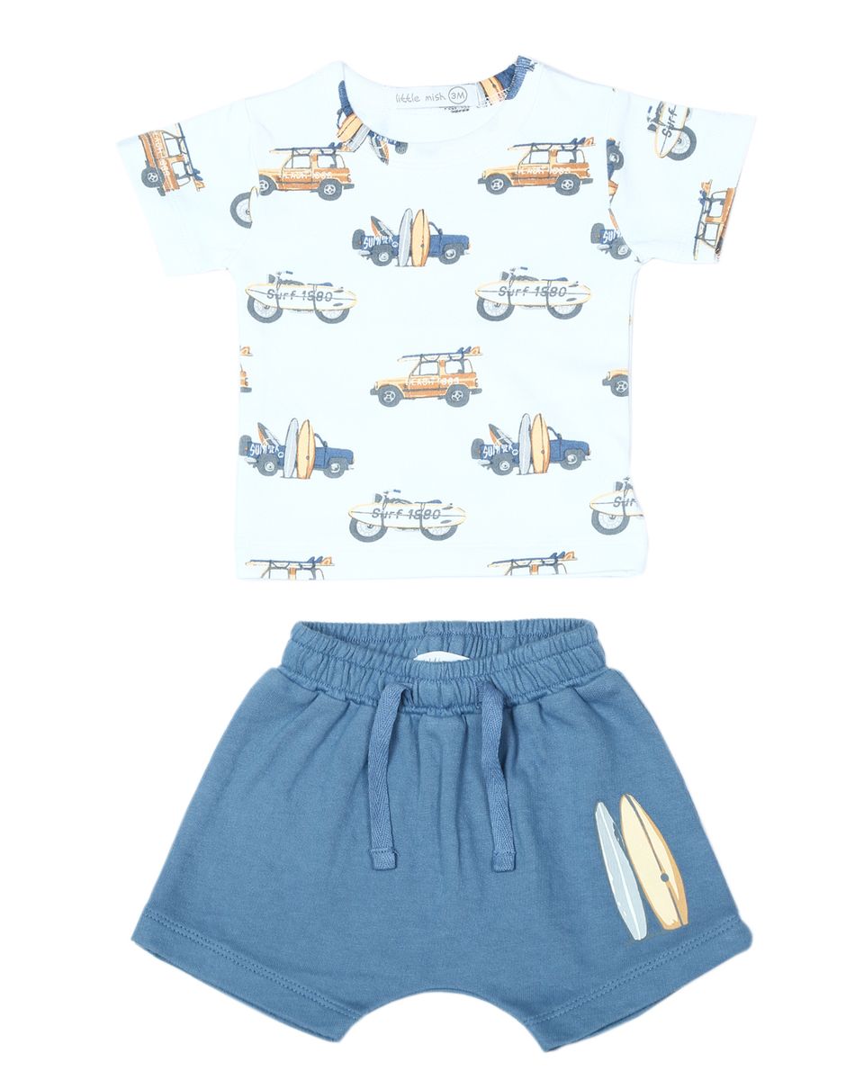 White Surf Tee + Short Set