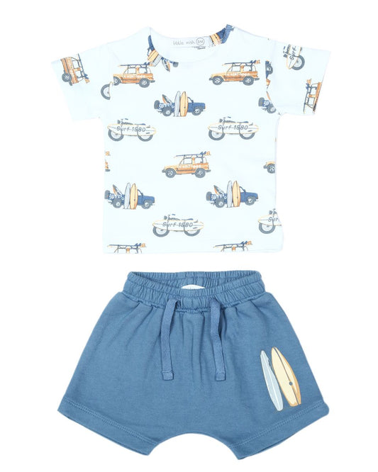 White Surf Tee + Short Set