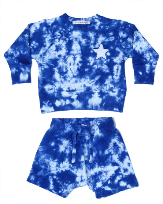 Cobalt Tie Dye Crew + Short Set