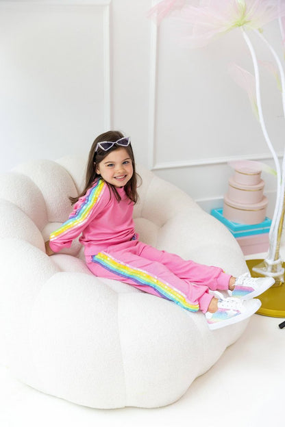 Pink Rainbow Sequin Set