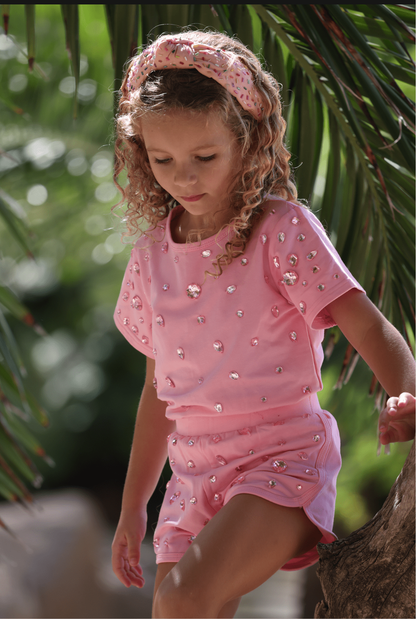 Pinky Gems Short Set