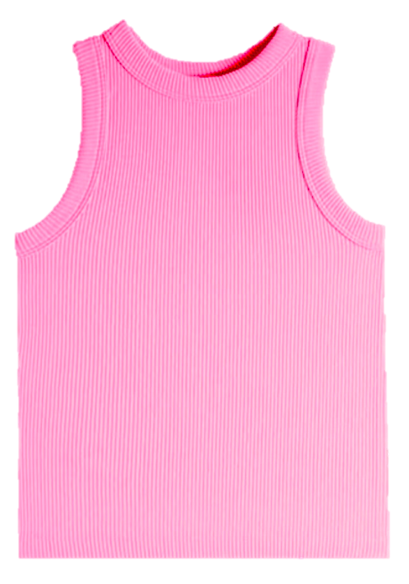 Bubblegum High Neck Ribbed Seamless Tank
