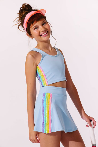 Blue Rainbow Sherbet Sequin Tennis Set