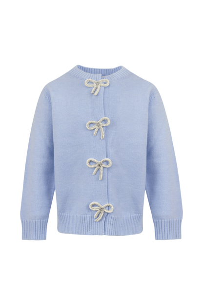 Azure Crystal Bow Cardigan