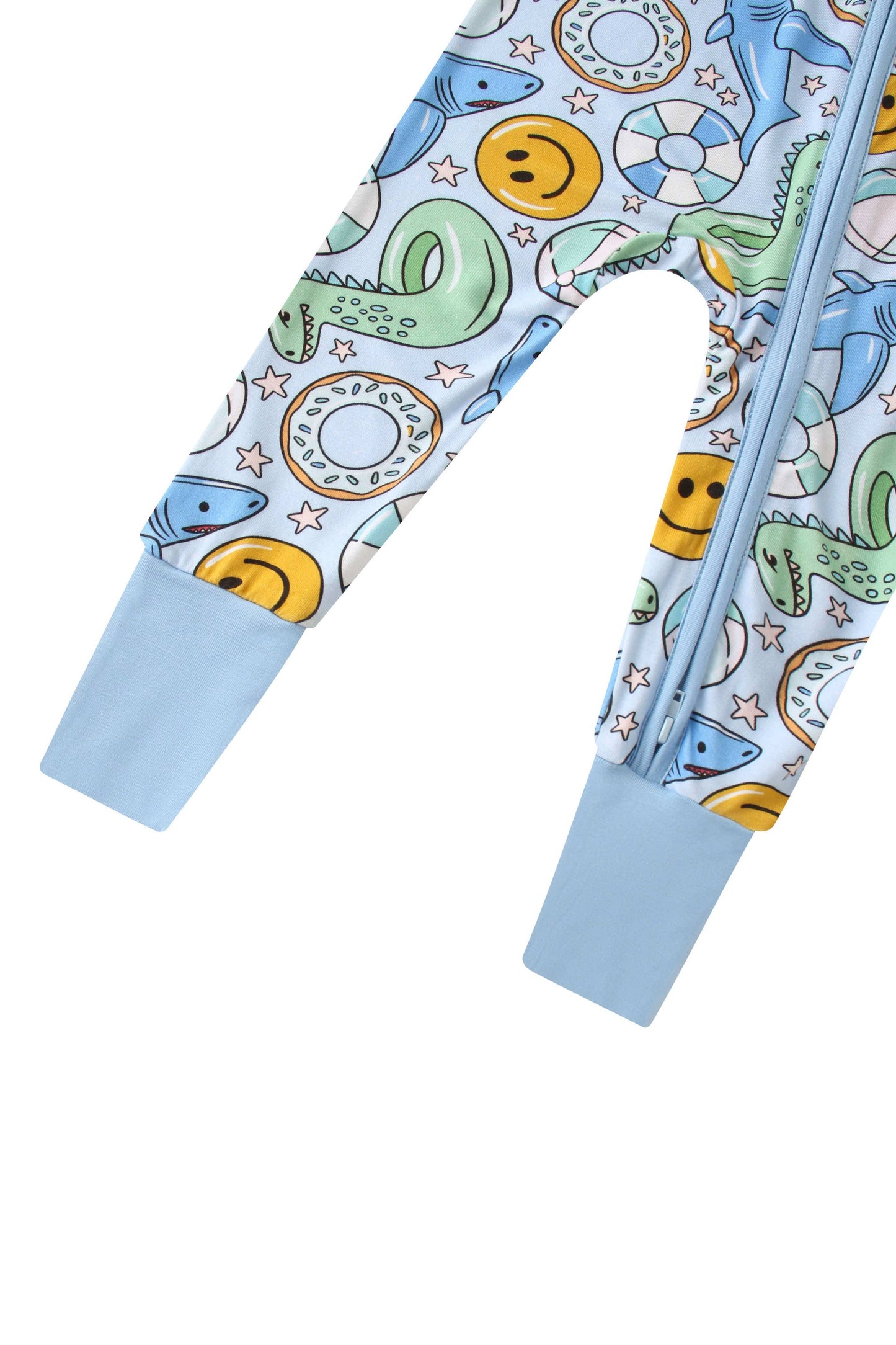 PoshTOT Ocean Fun Bamboo Convertible Zip Romper