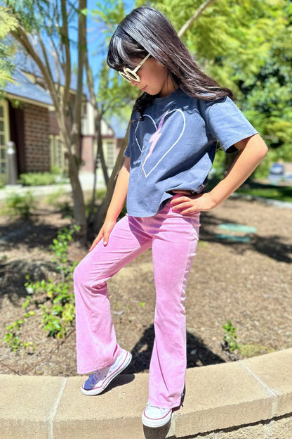 Purple Vintage Washed Foldover Flare