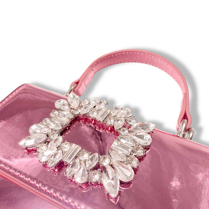Crystal Decor Pink Patent Purse