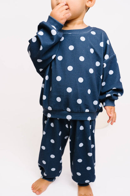 Navy Polka Dot Set