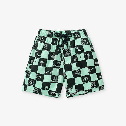 Teal Checkered Truck Tee + Shorts Set