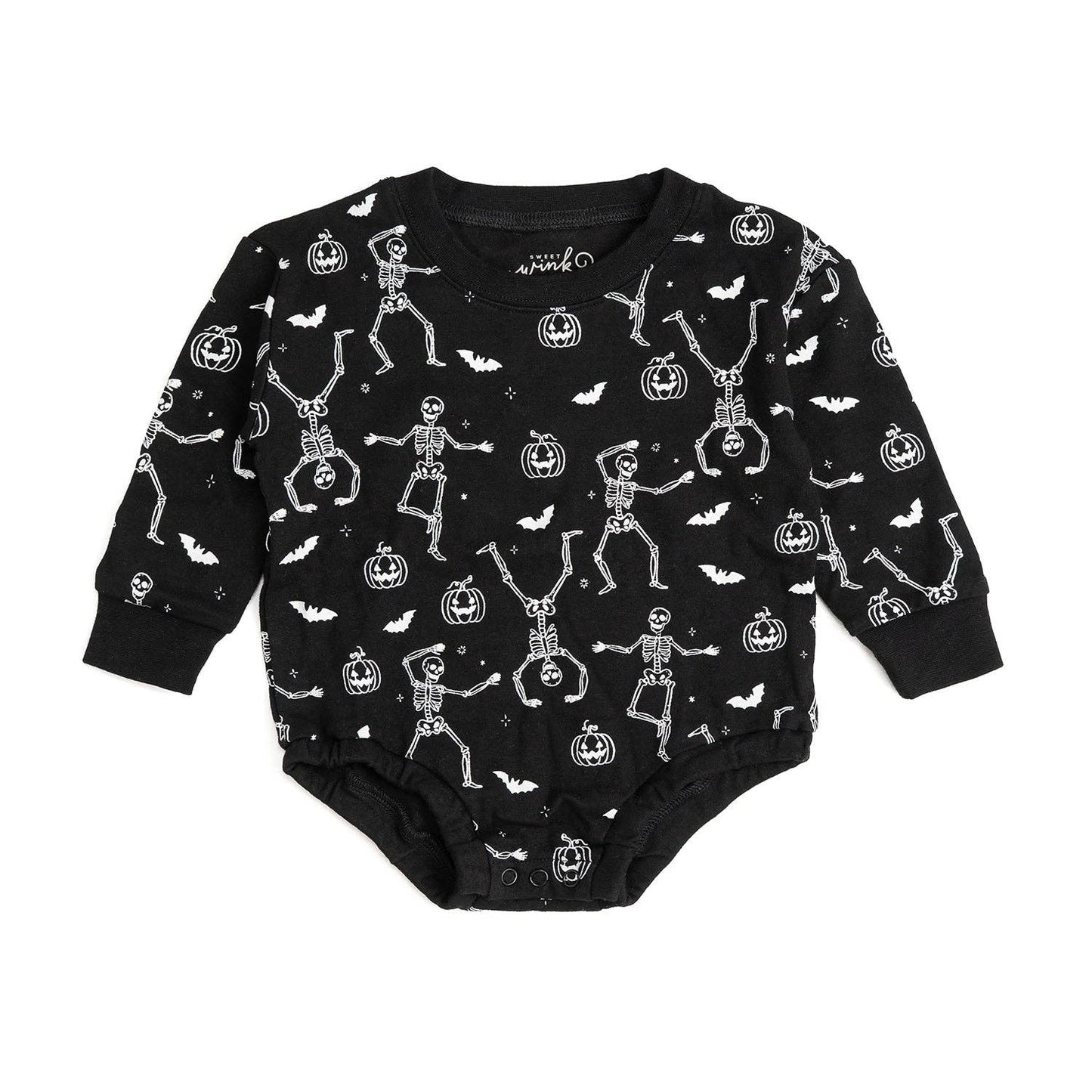 Glow In The Dark Silly Skelly Long Sleeve Romper