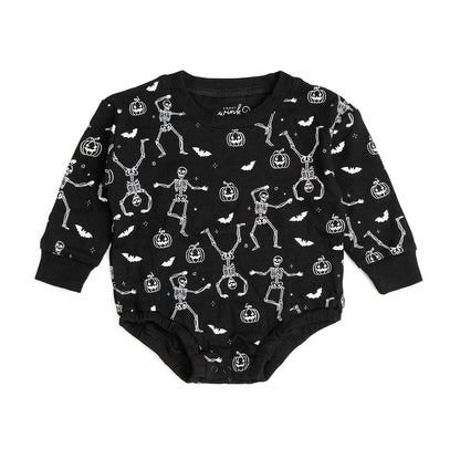 Glow In The Dark Silly Skelly Long Sleeve Romper