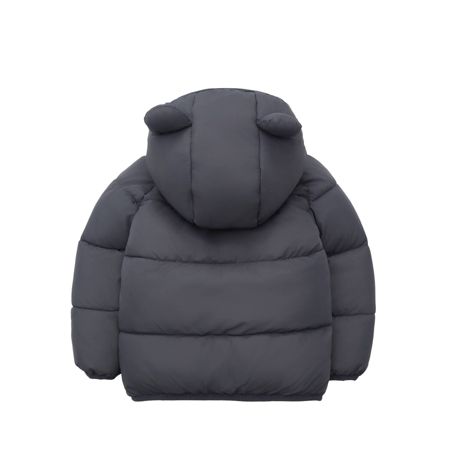 Gray Sherpa Lined Baby Puffer Coat