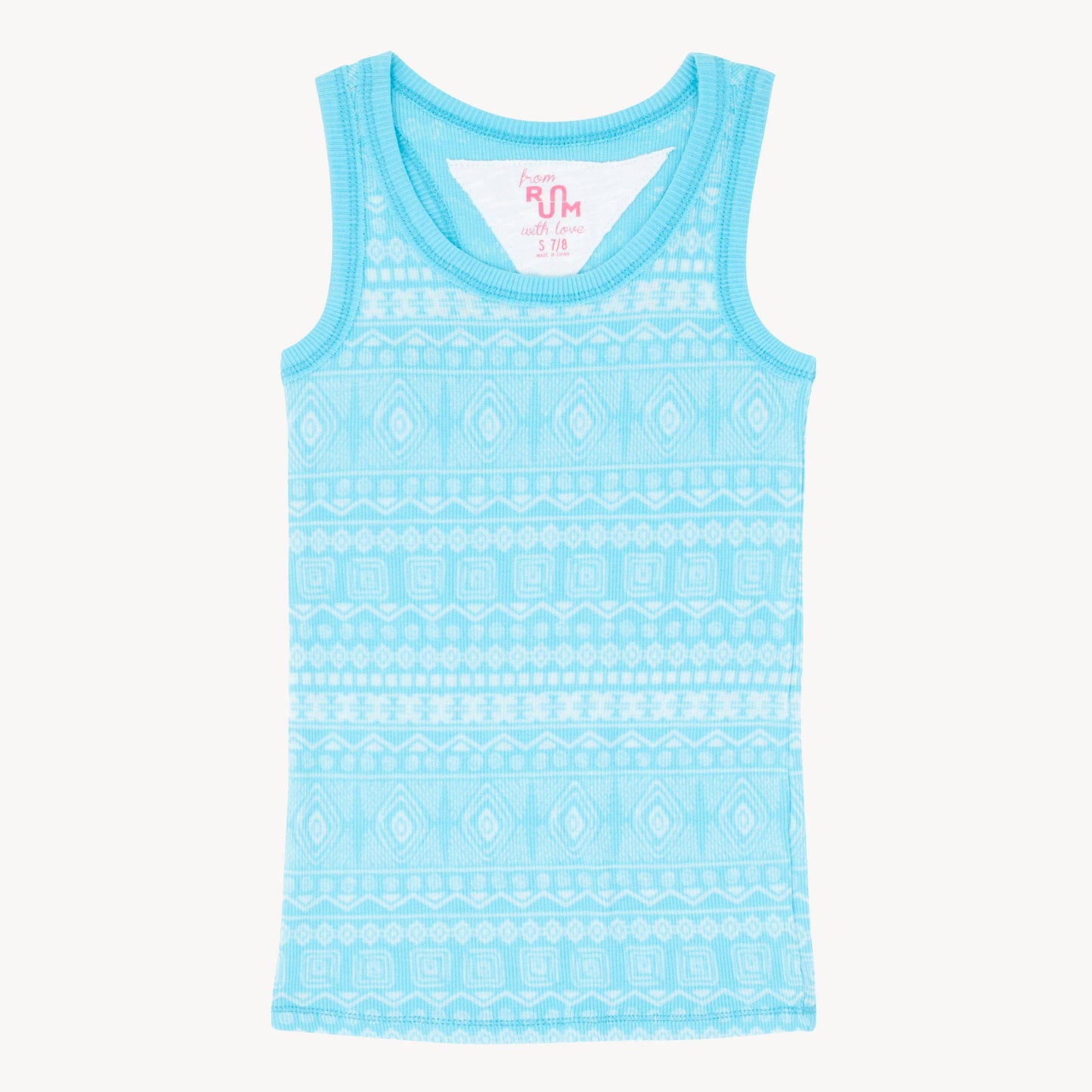 Button Blue Burnout Tank