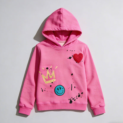 Hot Pink Patch Hoodie + Jogger Set