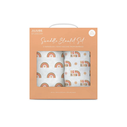 Be Kind Rainbows Swaddle Blanket Set