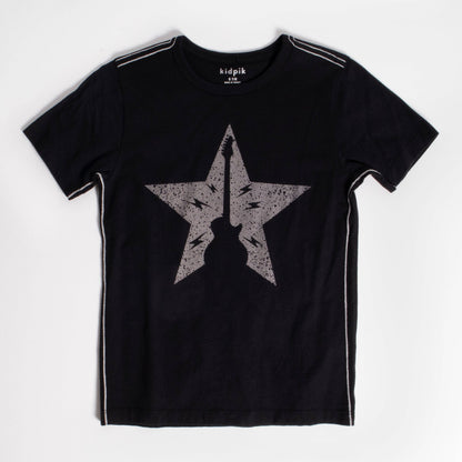 Vinyl Guitar Contrast Stitch Tee