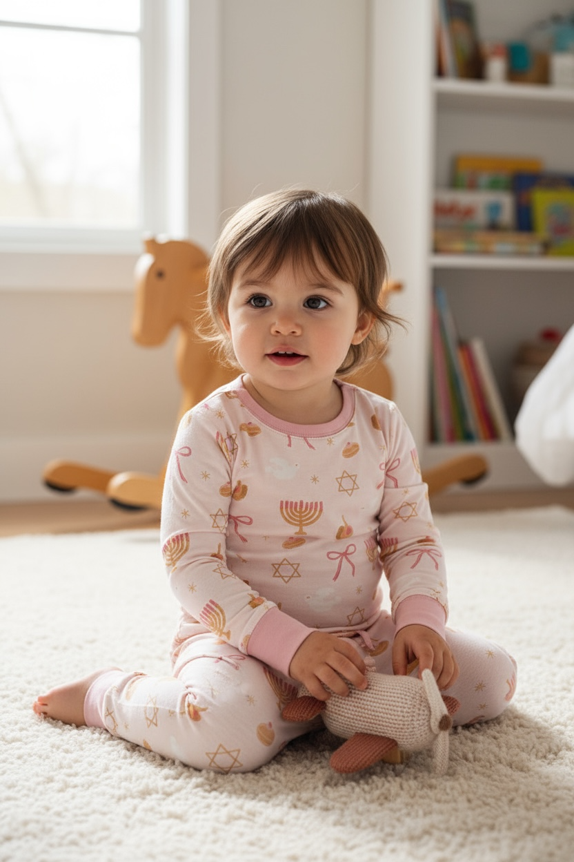 Pretty In Pink Hanukkah Bamboo Pajama Set