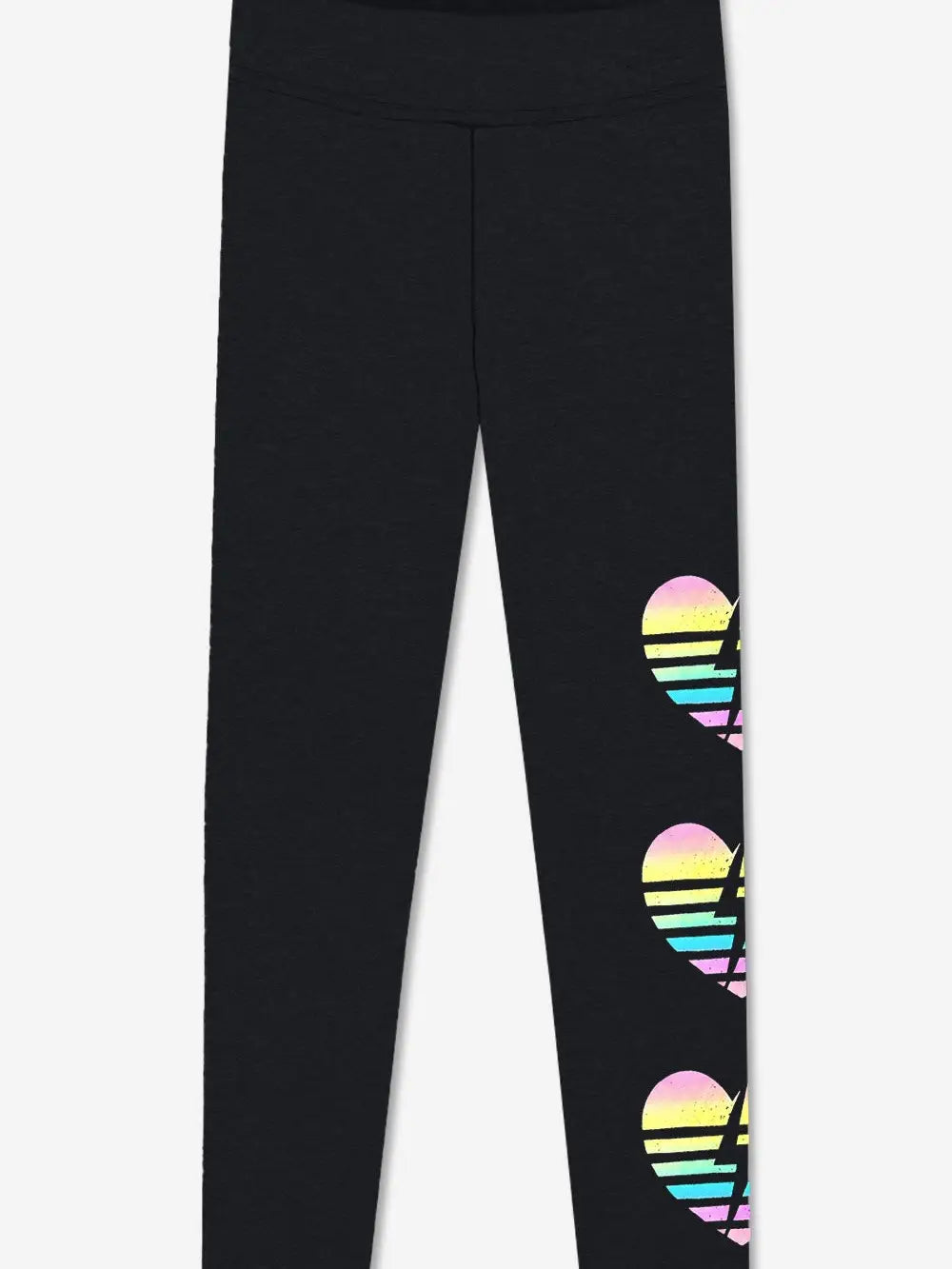 Black Rainbow Heart Simply Soft Luxe Mid-Rise Long Legging