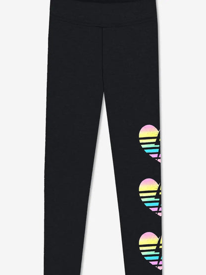 Black Rainbow Heart Simply Soft Luxe Mid-Rise Long Legging