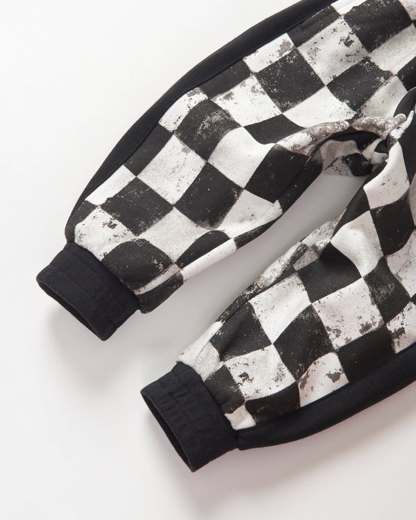 Black + White Checkered Sweatpants
